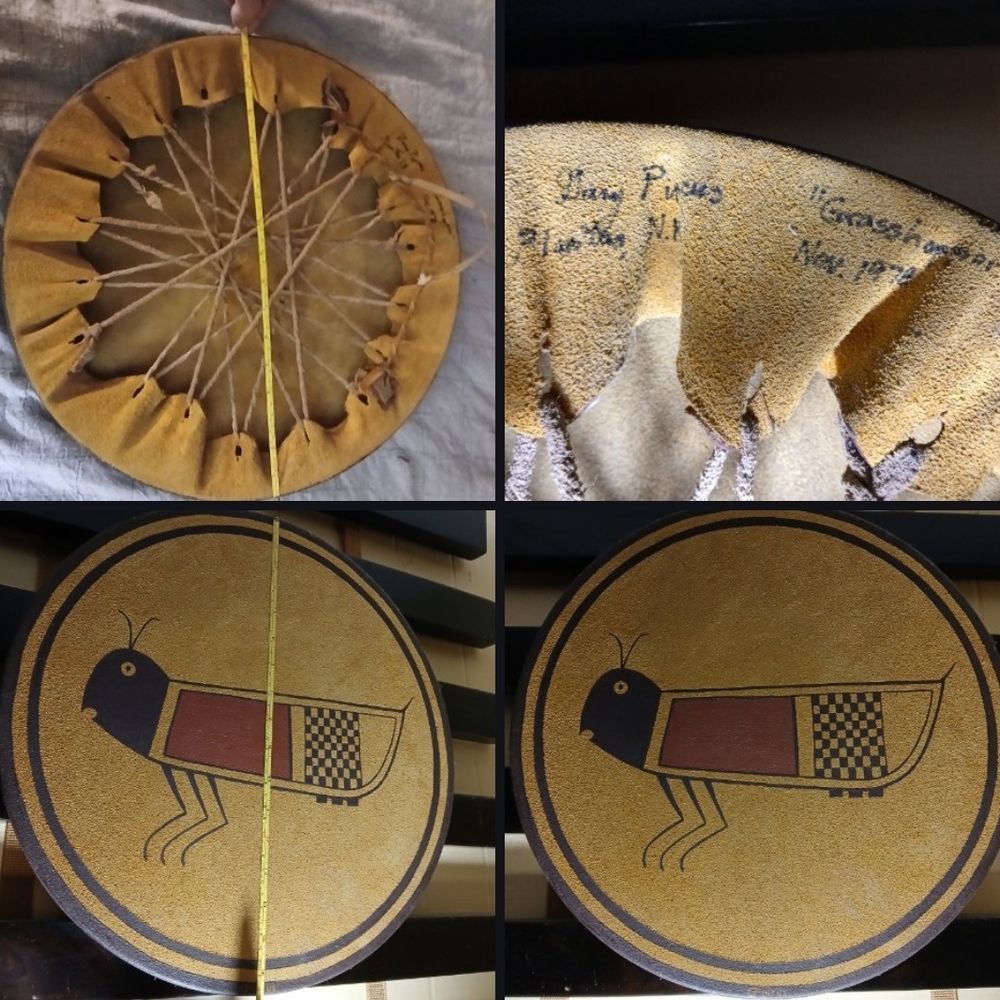Artistic Tan and Brown Fiber Drum Art